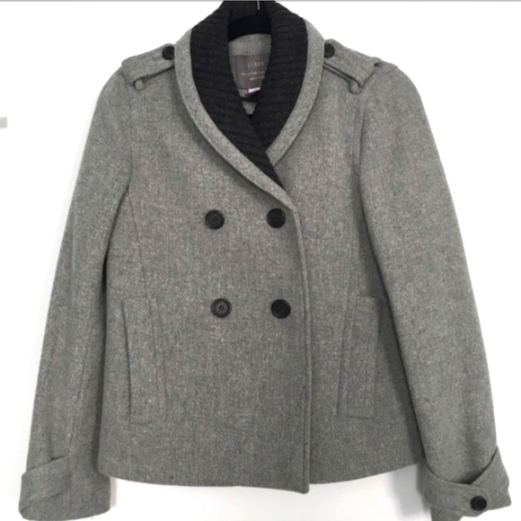 J. Crew Stadium Cloth Sasha Peacoat Gray Wool Blend Nello Gori 2 - Picture 2 of 4